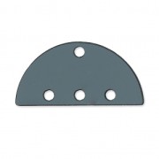 Half-disc spacer 3 ranks in plexiglas 12x25 mm Transparent Grey x1