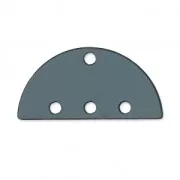 Half-disc spacer 3 ranks in plexiglas 12x25 mm Transparent Grey x1