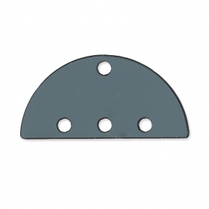 Half-disc spacer 3 ranks in plexiglas 12x25 mm Transparent Grey x1