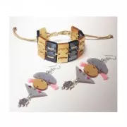 Half-disc spacer 3 ranks in plexiglas 12x25 mm Transparent Grey x1