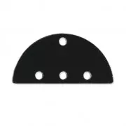 Half-disc spacer 3 ranks in plexiglas 12x25 mm Black Opaque x1