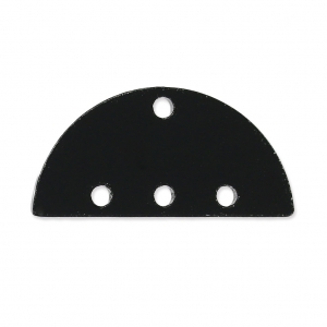 Half-disc spacer 3 ranks in plexiglas 12x25 mm Black Opaque x1