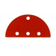 Half-disc spacer 3 ranks in plexiglas 12x25 mm Red Half-opaque x1