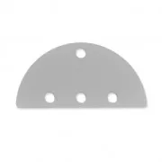 Half-disc spacer 3 ranks in plexiglas 12x25 mm Silver Opaque x1