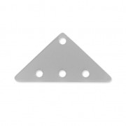 Half-disc spacer 3 ranks in plexiglas 12.5x25 mm Silver Opaque x1|raw }}