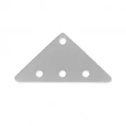 Half-disc spacer 3 ranks in plexiglas 12.5x25 mm Silver Opaque x1