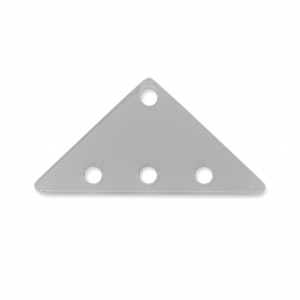 Half-disc spacer 3 ranks in plexiglas 12.5x25 mm Silver Opaque x1