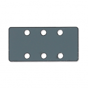 Half-disc spacer 3 ranks in plexiglas 12.5x25 mm Transparent Grey x1