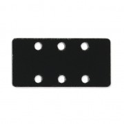 Half-disc spacer 3 ranks in plexiglas 12.5x25 mm Black Opaque x1|raw }}