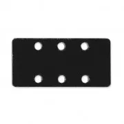 Half-disc spacer 3 ranks in plexiglas 12.5x25 mm Black Opaque x1