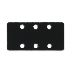 Half-disc spacer 3 ranks in plexiglas 12.5x25 mm Black Opaque x1