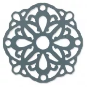 Openworked sapcer in 55 mm Transparent Grey x1