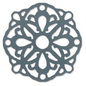 Openworked sapcer in 55 mm Transparent Grey x1