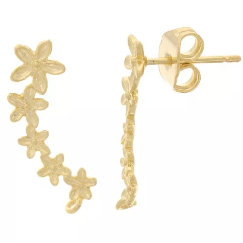 Earstud flowers 19.5mm Fine Gold Plated x2