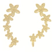 Earstud flowers 19.5mm Fine Gold Plated x2