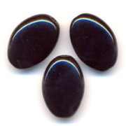 Flat olives 20x14mm Jet  x5
