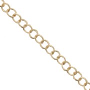 Chain round links fine 3mm fine Gold plated x 1m