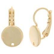 Earrings with 10 mm hole disc fine Gold plated x2|raw }}