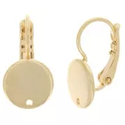 Earrings with 10 mm hole disc fine Gold plated x2