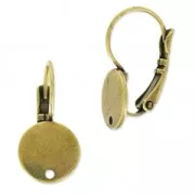 Earrings with 10mm hole disc bronze tone   x2