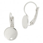 Earrings with 10mm hole disc silver tone   x2|raw }}