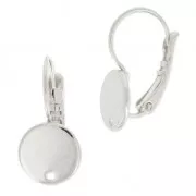 Earrings with 10mm hole disc silver tone   x2