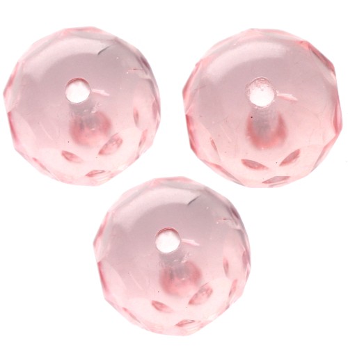 Fire Polished Donut-shaped beads 9x6mm Rosaline x25