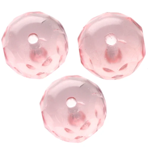 Fire Polished Donut-shaped beads 9x6mm Rosaline x25