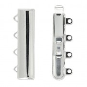 4 strands rhodium plated clasp 9x25mm