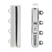 4 strands rhodium plated clasp 9x25mm