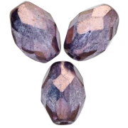 Faceted olive-shaped beads, 11x8 mm - Crystal Lila Vega Luster x20