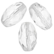 Faceted Olives 12x7.5 mm Crystal x20