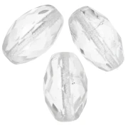 Faceted Olives 12x7.5 mm Crystal x20