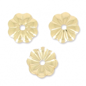 Flower beadsaucers 6 mm - Gold-filled x10