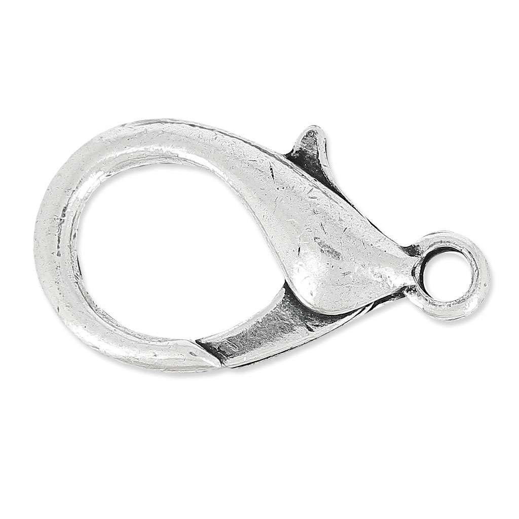 Lobster Claw Clasp 30mm Antique Silver Tone X1 Perles Co