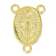 Virgin Mary sapcer 18x13mm fine Gold plated  x1