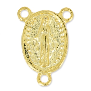 Virgin Mary sapcer 18x13mm fine Gold plated  x1