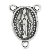 Virgin Mary spacer 18x13mm antique silver x1