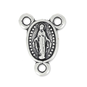 Virgin Mary spacer 14x11mm Antique silver x1