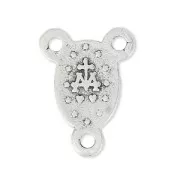 Virgin Mary spacer 14x11mm Antique silver x1