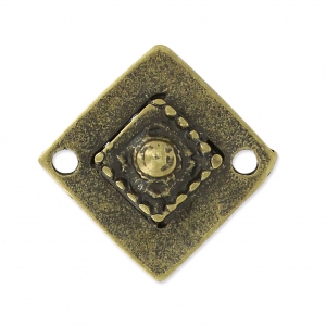 Diamond spacer 2 holes 21mm Bronze tone x1