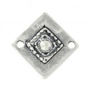 Diamond spacer 2 holes 21mm antique silver x1