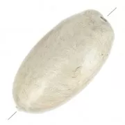 Papier mâché Olive Bead metallic effect 18x39 mm Sand x1