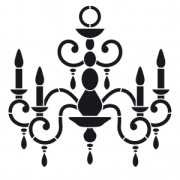 Decorative stencil big size 29,7x42 cm Chandelier with candles x1|raw }}
