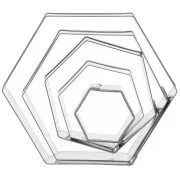 Set of 5 tin cutters for modelling 20-50 mm Hexagone
