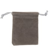 Velvet Pouch for jewel gift 65x85mm Grey x1
