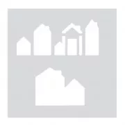 Static stencil for paint and effect on glass 10 cm House x1