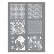 Silk Screen Graine Créative for Polymer Clay 114x153mm - Japanese Pattern