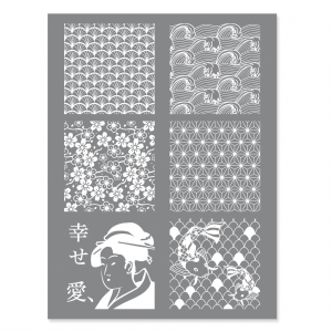 Silk Screen Graine Créative for Polymer Clay 114x153mm - Japanese Pattern