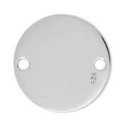 Silver rounded spacer 2 holes to engrave 11x13mm x1|raw }}